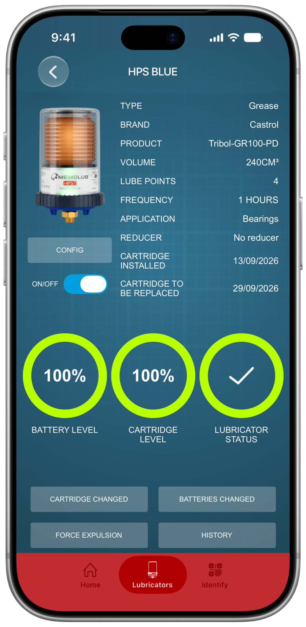 Memolub App Lubricator Detail