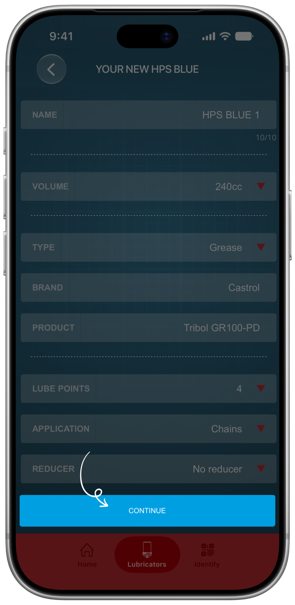 Memolub App Settings Frame Confirm Button