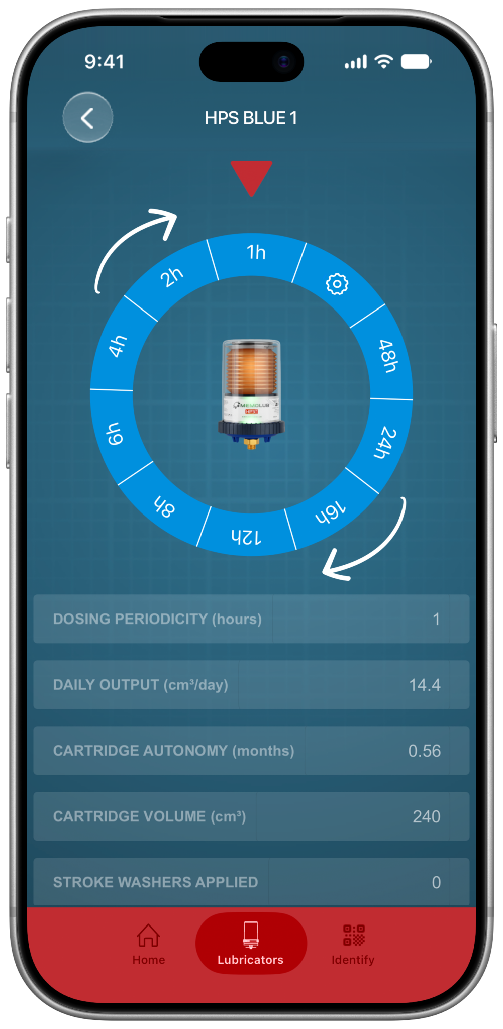 Memolub App Settings Frame Wheel