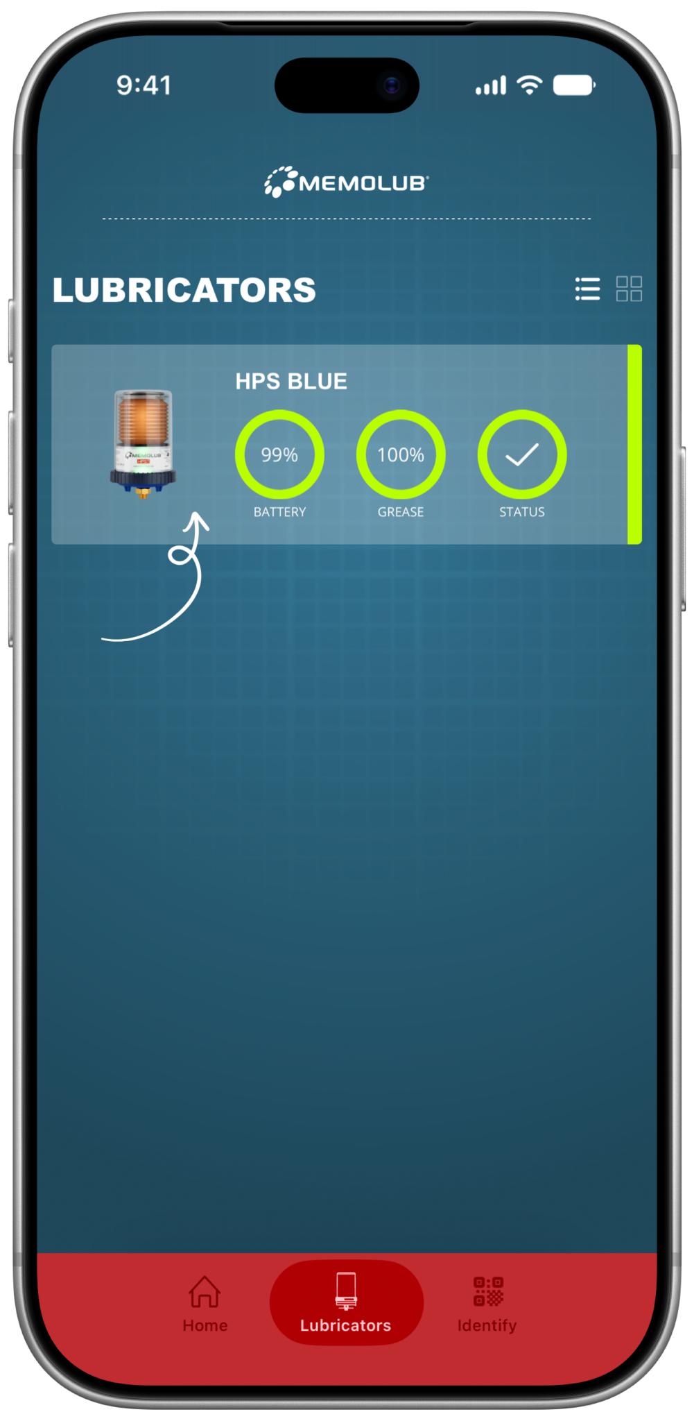 Memolub App Tap For Lubricator Detail